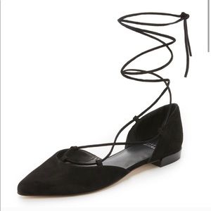 Stuart Weitzman D’orsay Lace Up Flats